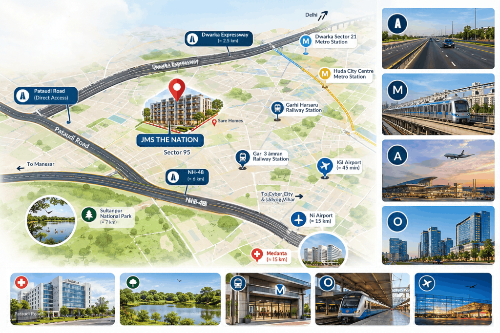 JMS The Nation Location: How to Reach Sector 95, Gurugram